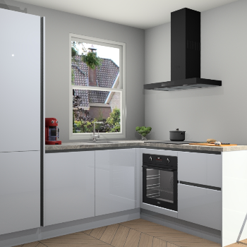 Sneeuwwitte hoogglans greeploze keuken Phuket 109264