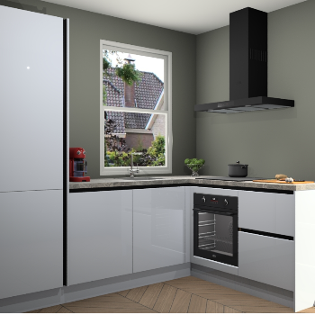 Sneeuwwitte hoogglans greeploze keuken Phuket 109267