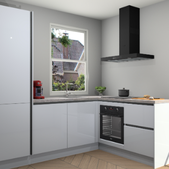 Sneeuwwitte hoogglans greeploze keuken Phuket 109270