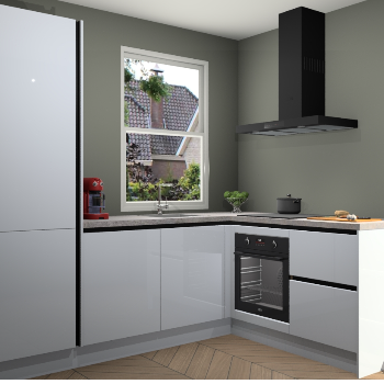 Sneeuwwitte hoogglans greeploze keuken Phuket 109273