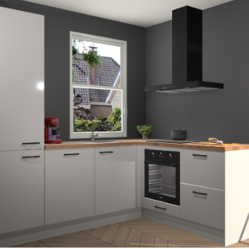 Zijdegrijze hoogglans keuken Phuket 109284