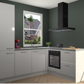 Zijdegrijze hoogglans keuken Phuket 109510