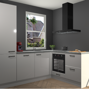 Zijdegrijze hoogglans keuken Phuket 109514