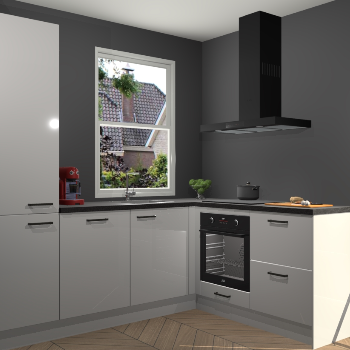 Zijdegrijze hoogglans keuken Phuket 109520