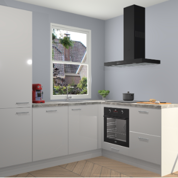 Zijdegrijze hoogglans keuken Phuket 109523