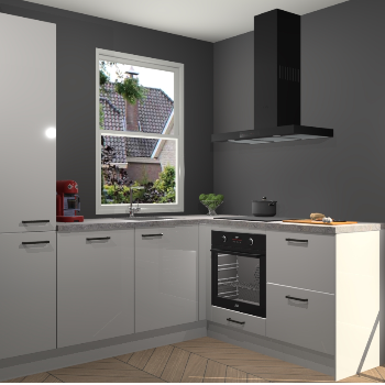 Zijdegrijze hoogglans keuken Phuket 109526