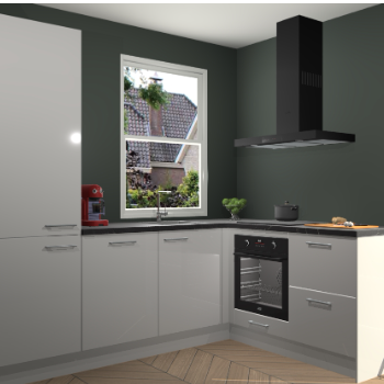 Zijdegrijze hoogglans keuken Phuket 109534