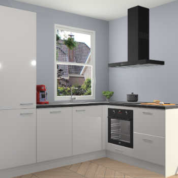 Zijdegrijze hoogglans keuken Phuket 109535