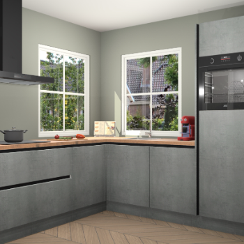 Beton Parelgrijs greeploze keuken Pai 110005