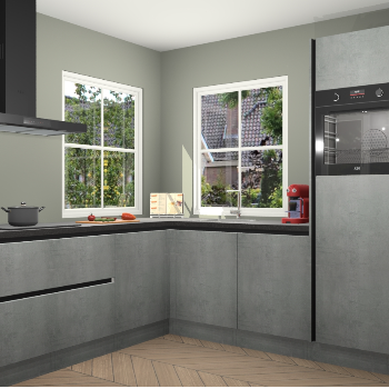 Beton Parelgrijs greeploze keuken Pai 110172