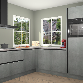 Beton Parelgrijs greeploze keuken Pai 110174