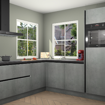 Beton Parelgrijs greeploze keuken Pai 110175