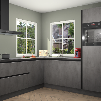 Beton Antraciet greeploze keuken Pai 110288