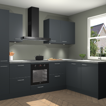 Onyxgrijze keuken Bazel 110476