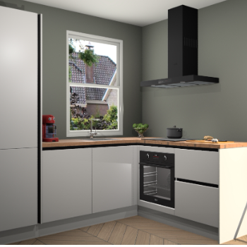 Zijdegrijze greeploze keuken Phuket 110350