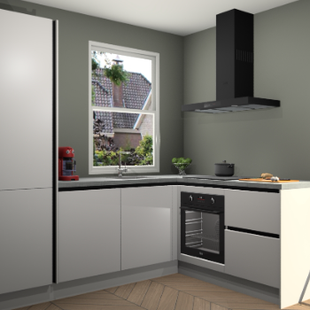 Zijdegrijze greeploze keuken Phuket 110438