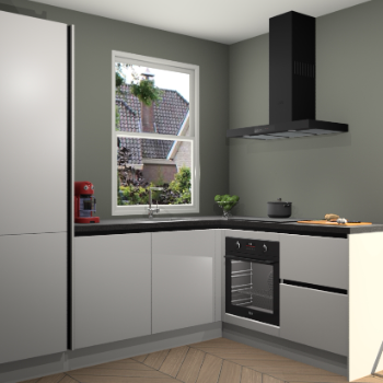 Zijdegrijze greeploze keuken Phuket 110444