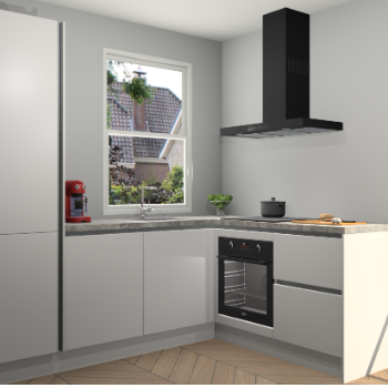 Zijdegrijze greeploze keuken Phuket 110447