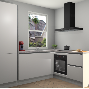 Zijdegrijze greeploze keuken Phuket 110452