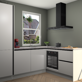 Zijdegrijze greeploze keuken Phuket 110455