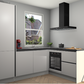 Zijdegrijze greeploze keuken Phuket 110458