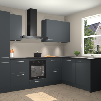 Onyxgrijze keuken Bazel 110538