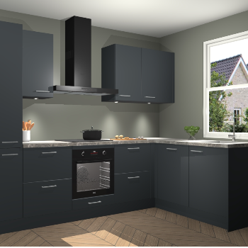 Onyxgrijze keuken Bazel 110548