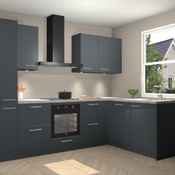 Onyxgrijze keuken Bazel 110553