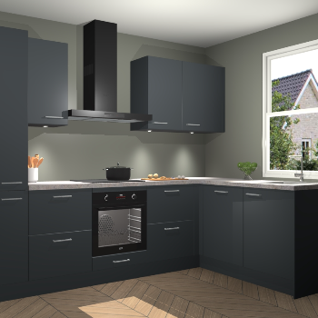 Onyxgrijze keuken Bazel 110554