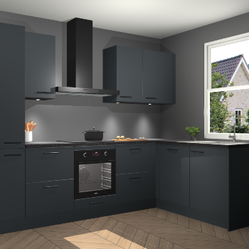 Onyxgrijze keuken Bazel 110562