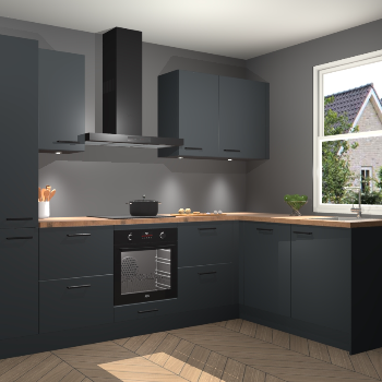 Onyxgrijze keuken Bazel 110429