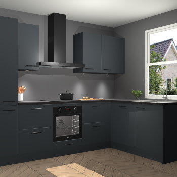 Onyxgrijze keuken Bazel 110544