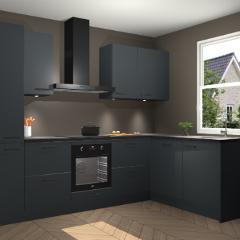 Onyxgrijze keuken Bazel 110545