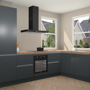 Onyxgrijze greeploze keuken Salzburg 110846