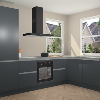 Onyxgrijze greeploze keuken Salzburg 110873