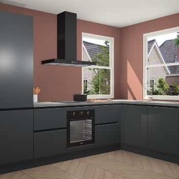 Onyxgrijze greeploze keuken Salzburg 110888