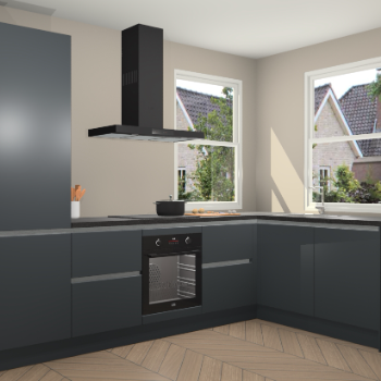 Onyxgrijze greeploze keuken Salzburg 110874