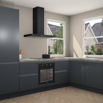 Onyxgrijze greeploze keuken Salzburg 110875