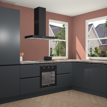 Onyxgrijze greeploze keuken Salzburg 110890