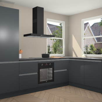 Onyxgrijze greeploze keuken Salzburg 110877