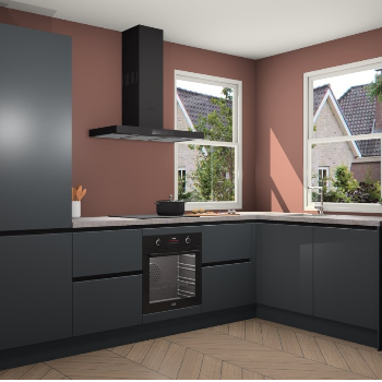 Onyxgrijze greeploze keuken Salzburg 110891