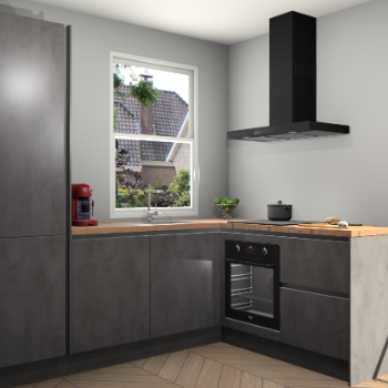 Beton Antraciet greeploze keuken Phuket 110736