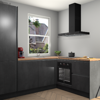 Beton Zwarte greeploze keuken Phuket 110929