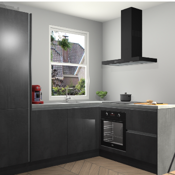 Beton Zwarte greeploze keuken Phuket 111187