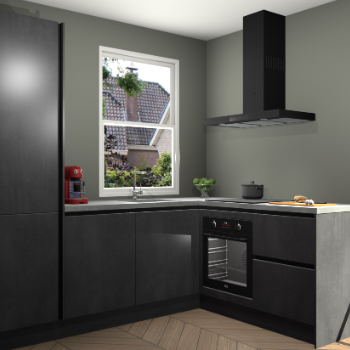 Beton Zwarte greeploze keuken Phuket 111190