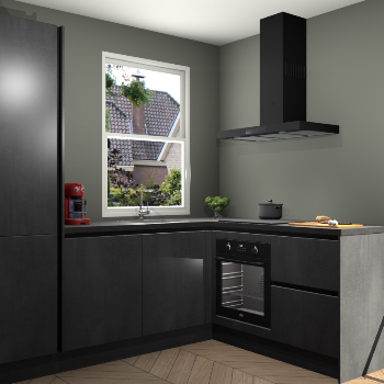 Beton Zwarte greeploze keuken Phuket 111196