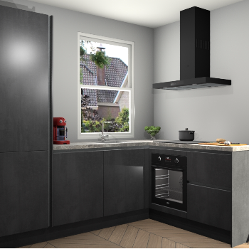 Beton Zwarte greeploze keuken Phuket 111199