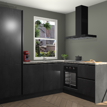 Beton Zwarte greeploze keuken Phuket 111202