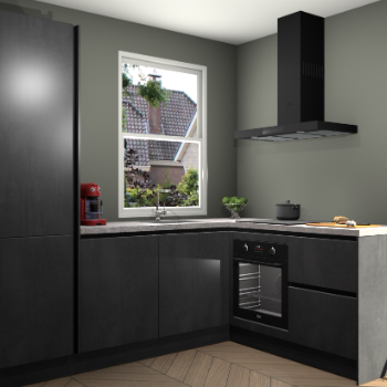 Beton Zwarte greeploze keuken Phuket 111208