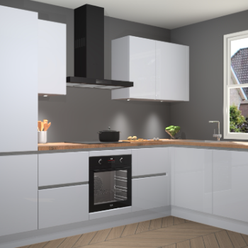 Sneeuwwitte hoogglans greeploze keuken Geneve 110351